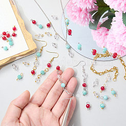 16Pcs 4 Styles December Birthstone Natural Amazonite Pendant and Connector Charms&nbsp;PALLOY-SW00118