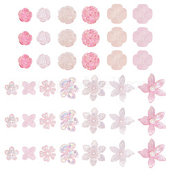 130個 13スタイル DIY ジュエリー製作キット  アクリルビーズとビーズキャップを含む  花  ミックスカラー  11.5~25.5x11.5~28x3~7mm  穴：1.5~2.5mm  10個/スタイル&nbsp;DIY-TA0014-14