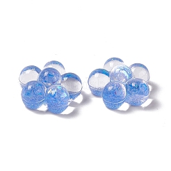 半透明のアクリルカボション  グリッターパウダー付き  5  - 花びらの花  藤紫色  24.5x25x12.5mm&nbsp;OACR-C009-12D