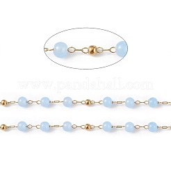 Dyed Natural Jade Round Beaded Chain&nbsp;CHS-C006-01G