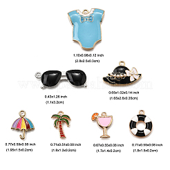 14Pcs 7 Styles Beach Theme Alloy Enamel Pendants&nbsp;ENAM-FP0002-79