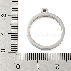 変色しない304ステンレススチールレーザーカットペンダント  リングチャーム  ステンレス鋼色  22.5x20x3mm  穴：2mm&nbsp;STAS-U009-06B-01