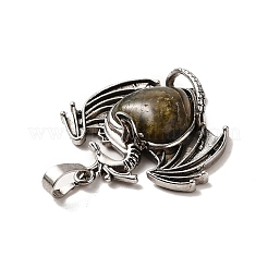 Natural Labradorite Heart Pendants&nbsp;KK-K331-01AS-04