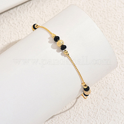 Brass & Acrylic Round Beaded Anklets for Women Daily Casual Holiday Accessories&nbsp;YE6902