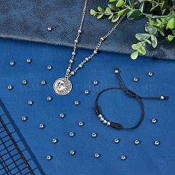 304ステンレススチールビーズ  ラウンド  ビーズコンテナ付  ステンレス鋼色  6mm  穴：2~3mm  約100個/箱&nbsp;STAS-UN0001-60P