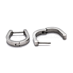 変色しにくい304ステンレススチール製フープピアス  馬の靴  ステンレス鋼色  15x14.5x3mm  ピン：1mm&nbsp;STAS-J033-14A-P