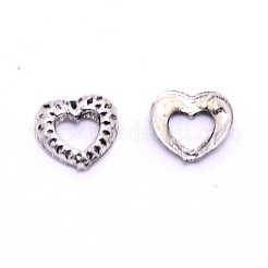 合金カボション  女性のためのネイルアートの装飾アクセサリー  ハート  アンティークシルバー  6x6.5x1mm&nbsp;MRMJ-WH0071-03-AS