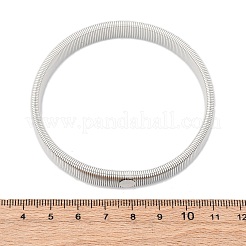 男性と女性のための鉄ストレッチブレスレット  プラチナ  3/8インチ（1cm）  内径：2-1/2インチ（6.2cm）&nbsp;BJEW-G741-01P