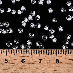 内側の色が透明なガラスシードビーズ8/0個  ティアドロップ  トップ掘削  ホワイト  3~3.5x3x2~2.5mm  穴：0.8~0.9mm  約15000個/ポンド&nbsp;SEED-T007-06B