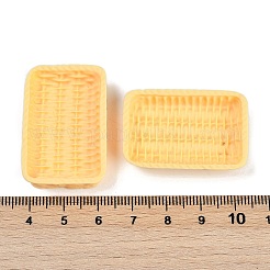 籐バスケット樹脂カボション  シャンパンゴールド  36x24x8mm&nbsp;RESI-Q014-07I