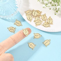 Shegrace真鍮製シャンデリア部品のリンク  オーバル＆セントリンクス  カドミウムフリーと鉛フリー＆ニッケルフリー  長持ちメッキ  18KGP本金メッキ  16.5x12x1mm  穴：1.5mm&nbsp;XGRQ64240-851G