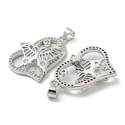 Rack Plating Brass Micro Pave Cubic Zirconia Pendants&nbsp;KK-F869-23P