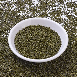 MIYUKIラウンドロカイユビーズ  日本製シードビーズ  （rr4519)不透明な濃い黄色のピカソ  11/0  2x1.3mm  穴：0.8mm  約5500個/50g&nbsp;SEED-X0054-RR4519