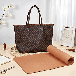 バッグや財布用の混合レザー手工芸ライナーロール  長方形  砂茶色  1500x350x1.2mm&nbsp;AJEW-WH0643-143E