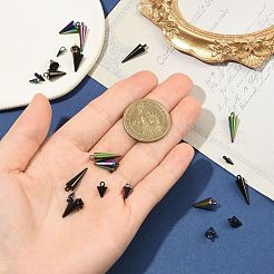 24個8スタイル304ステンレススチールペンダント  スパイク/コーン チャーム  ミックスカラー  7.5~18x3~7mm  穴：1.8~2mm  3個/スタイル&nbsp;STAS-FS0002-25A
