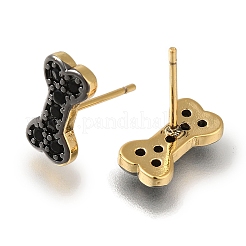 Rack Plating Brass Micro Pave Cubic Zirconia Stud Earring&nbsp;EJEW-C101-10G
