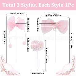 3Pcs 3 Styles Bowknot Cloth Cake Toppers&nbsp;AJEW-SP0003-41