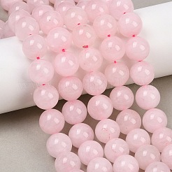 ラウンド天然ローズクォーツ宝石ビーズ連売り  12mm  穴：1mm  約32個/連  14.9インチ&nbsp;G-J333-02-12mm