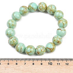 Synthetic Turquoise Beaded Stretch Bracelet&nbsp;BJEW-P208-08-12MM-01