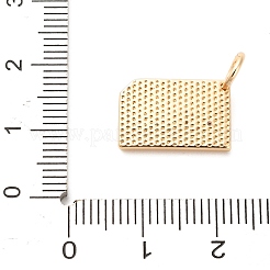 旅をテーマにした真鍮ペンダント  ゴールドカラー  丸カン付き  長方形  10x15.5x2mm  穴：4mm&nbsp;KK-K301-01E-G