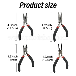 4Pcs 4 Styles Carbon Steel Flat Nose Pliers for Jewelry Making Supplies&nbsp;TOOL-YW0001-80