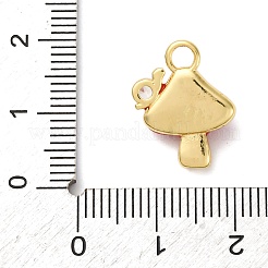 Brass Micro Pave Clear Cubic Zirconia Enamel Pendants&nbsp;KK-I276-26G-03
