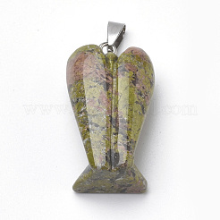 Angel Natural & Synthetic Mixed Stone Pendants with Brass Clasps&nbsp;G-R220-13
