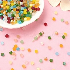 12 連売り 12 色を模倣したオーストリアのクリスタル バイコーン曇りガラス ビーズ 連売り  グレードAA  多面カット  ミックスカラー  4x4mm  穴：1mm  約87~89個/連  13.19~13.39インチ（33.5~34cm）  1本/色&nbsp;GLAA-F029-TM4mm