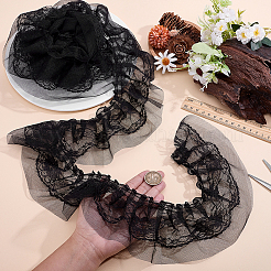 Polyester Flower Lace Ribbon&nbsp;OCOR-WH0105-178B
