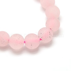つや消しの天然ローズクォーツラウンドビーズ連売り  6mm  穴：1mm  約63~65個/連  14.9~15.6インチ&nbsp;X-G-M064-6mm-09