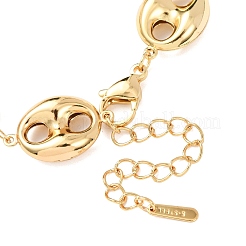 304 Stainless Steel Coffee Bean Link Chain Bracelets&nbsp;X-BJEW-D359-14B-G
