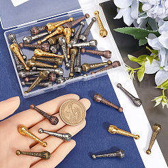 40色の合金コードエンド5個  ボロタイエンドキャップ  ミックスカラー  32.5x9mm  穴：4mm  8個/カラー&nbsp;FIND-GF0007-30
