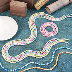 8 Strands 8 Color Glass Seed Bead Strands&nbsp;GLAA-TA0001-46