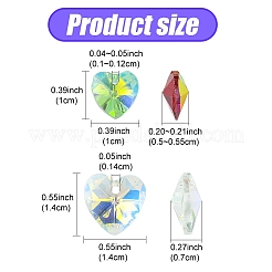 40Pcs 8 Colors Electroplate Glass Charms&nbsp;GGLA-YW0001-16