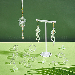 風鈴作り用のガラスとアクリルビーズコーン24種類4個  マルチ花弁  花  透明  16~24.5x9~15mm  穴：1.2~2.8mm  6個/スタイル&nbsp;GLAA-UN0001-23