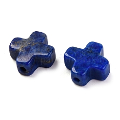 天然石ラピスラズリビーズ  クロス  10x10x4mm  穴：1.2mm&nbsp;G-K369-02D