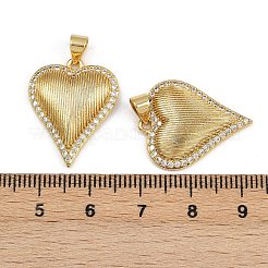 真鍮製マイクロパヴェキュービックジルコニアペンダント  ハート  16KGP本金メッキ  23x18.5x4.5mm  穴：3.5x4.5mm&nbsp;ZIRC-I367-07G-16