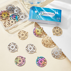 18Pcs 3 Colors 304 Stainless Steel Pendant&nbsp;STAS-DC0012-38
