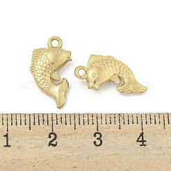 イオンプレーティング（IP）304ステンレスペンダント  魚のチャーム  18KGP本金メッキ  17x10.5x3mm  穴：1.5mm&nbsp;STAS-I307-544G