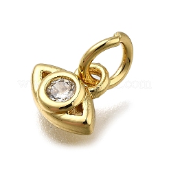 Brass Micro Pave Clear Cubic Zirconia Pendants&nbsp;ZIRC-I070-026G
