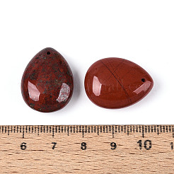 天然石レッドジャスパーペンダント  ティアドロップチャーム  23~23.5x17.5~18x8.5~9.5mm  穴：0.9~1mm&nbsp;G-T143-18A-05