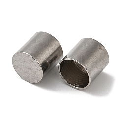変色しない304ステンレススチールの靴ひも用アグレット  靴紐の先端の頭  コラム  ステンレス鋼色  8x8mm  穴：7mm&nbsp;STAS-Z045-08G-P