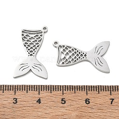 304ステンレスペンダント  マーメイドテールチャーム  切り取る  ステンレス鋼色  25x15x1.3mm  穴：1.4mm&nbsp;SA-CBAAC28-06P