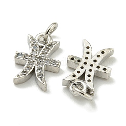 Rack Plating Brass Micro Pave Cubic Zirconia Pendants&nbsp;KK-K386-02K-P