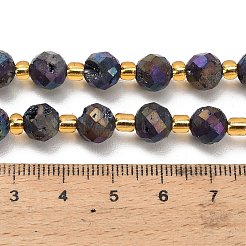Electroplated Natural Druzy Geode Crystal Beads Strands&nbsp;G-F833-P01-8mm-13