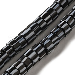 手作りのネパールランプワークビーズ  ストライプの列  ブラック  7x4mm  穴：2mm  約103~134個/連  25.59~26.38''（65~67センチメートル）&nbsp;LAMP-B023-07B-15