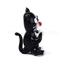 Handmade Lampwork Cat Figurine Display Decorations&nbsp;LAMP-N034-26