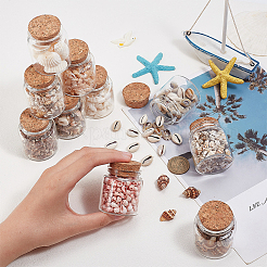 10Pcs Natural Sea Shell Conch Bead & Transparent Glass Bottle Display Decorations&nbsp;AJEW-AB00075