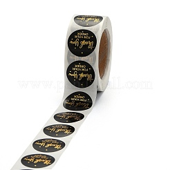 1インチありがとう粘着ラベルステッカー  装飾シールシール  クリスマスプレゼント用  結婚式  パーティー  ブラック  25mm  500PCS /ロールについて&nbsp;DIY-J002-C02