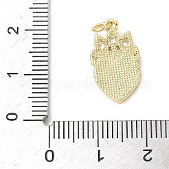 Brass Pave Natural White Shell Pendants&nbsp;KK-S522-18G